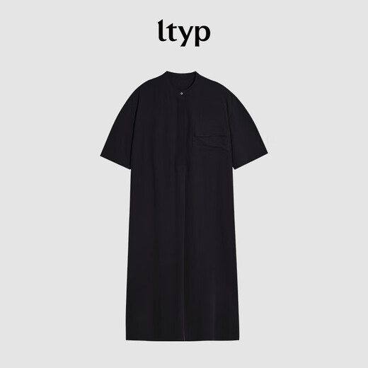 旅途原品ltyp 100%铜氨丝「清韵」小立领衬衫裙 时尚优雅连衣裙秋 碳墨黑（预计10-15天发货） S