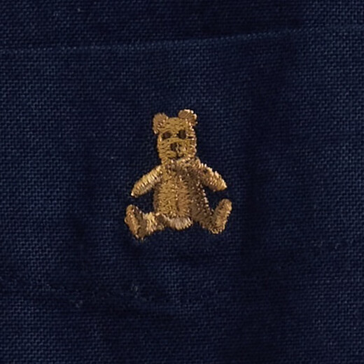 盖璞男装经典款小熊刺绣棉质长袖衬衫常规上衣美版799592