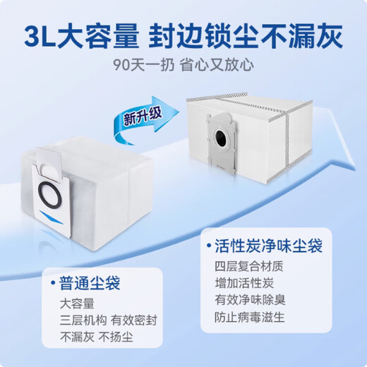 Suitable for Ecovacs T80 sweeping robot accessories, roller mop, rag, dust bag, cleaning liquid, Dibao consumables set, original quality, durable, Ecovacs T80 activated carbon dust bag/10 pieces