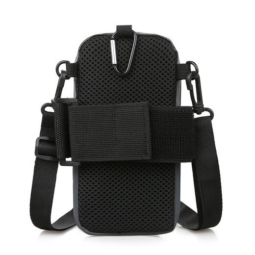 Fashion new mobile phone bag running sports arm bag vertical mini double zipper shoulder bag casual crossbody backpack black