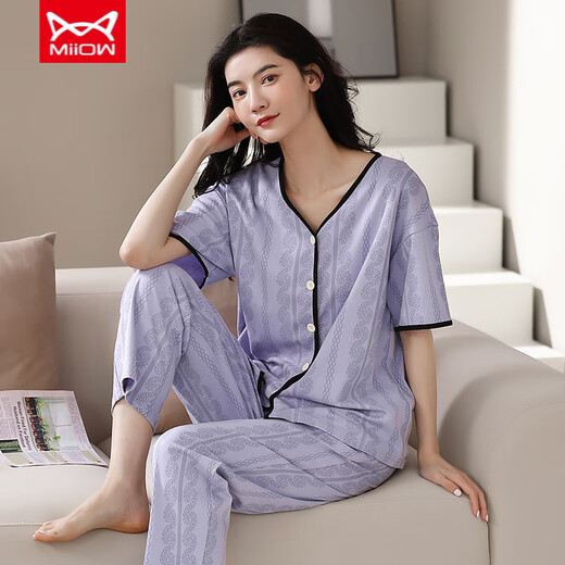 Catman (Miiow) Pure Cotton Pajamas для женщин весной и летним брюками с коротки