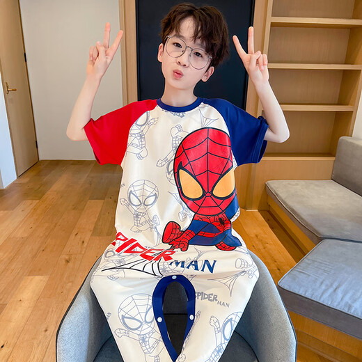 Disney Pajamas para niños Onerie Summer Summer delgado de algodón de algodón puro de algodón puro Anti-Kicking Baby Dreing Smort 9926-Crayon Shin-shi 6 Tamaño [Altura 80-90 cm Peso 25-30 Tamaño promedio