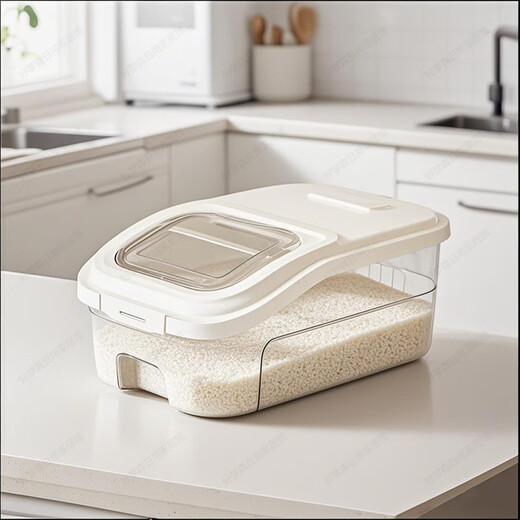 Mengyier rice bucket storage bucket rice storage box rice jar rice can flour bucket sealed insect-proof and moisture-proof storage box cat food dog food miscellaneous grains large transparent 1