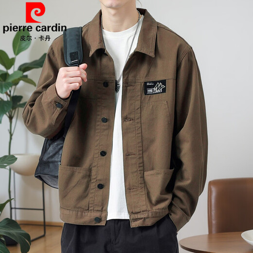 
Pierre cardin jacket men's spring and autumn 2025 new shirt lapel autumn men's work jacket early autumn jacket top upgraded version K12806 black 4XL recommended 168-190Jin [Jin equals 0.5 kg]