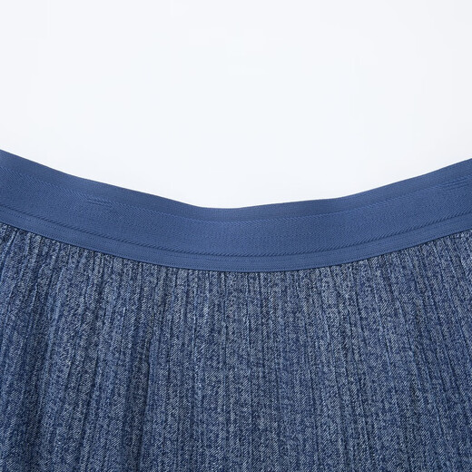 
beanpole [New Product] Binbo Spring and Summer 2025 Women's Elegant Pleated Imitation Denim Tulle Skirt Blue S 160/66A 26