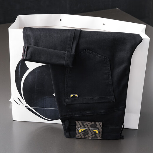 Jeep (Jeep) Hosen für den neuen Stil neuer Stil hochwertiger schlanker loser Stretch Jeans Mode vielseitige Freizeithosen Männer T6623 Black 34