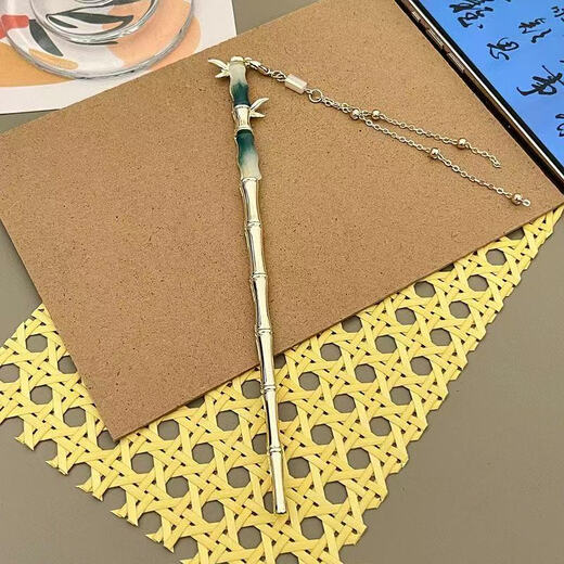 Temperament Bamboo Tassel Hairpin for Women New Chinese Style Modern Simple Hairpin Ball Headband Hairpin Ancient Style Headwear Summer Bamboo Gourd Tassel #002