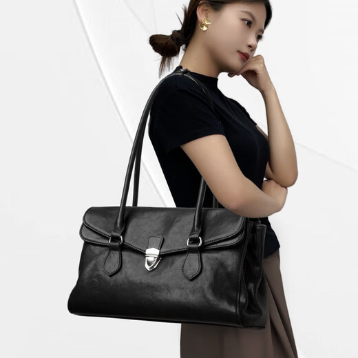CITICITY包包女包高端奢侈品单肩腋下包2025新款时尚轻奢小众通勤大容量包 黑色(精美礼盒)