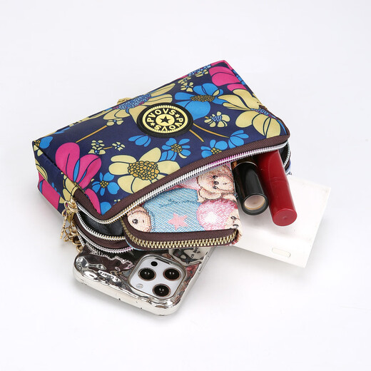 
PSVORT cross-border fashion zipper long wallet key bag hand-held fabric coin wallet mobile phone bag manufacturer Y5516 purple without specifications