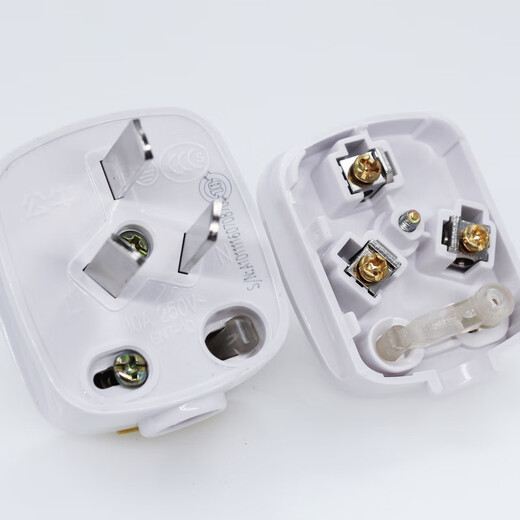 BULL Bull plug two or three pins 10A/16A air conditioner three-hole power cord 3-corner high-power plug without wire engineering 10A three-pin plug 1 pack 2500W