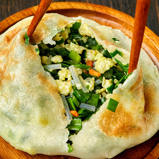 Tianhai Tibetan thin-crust leek and egg pie 800g*2 bags of leek box instant breakfast noodles New Year's gifts sent directly from the source