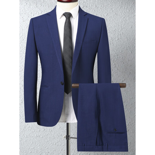 Lilan wool suit suit for men, professional formal work suit, banquet wedding dress, plus size men, navy blue middle slit 2XL 185/100