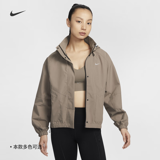 NIKE耐克官方STORM-FIT SWIFT女子防风防泼水跑步夹克 233貂棕_黑_银 均码 2XS