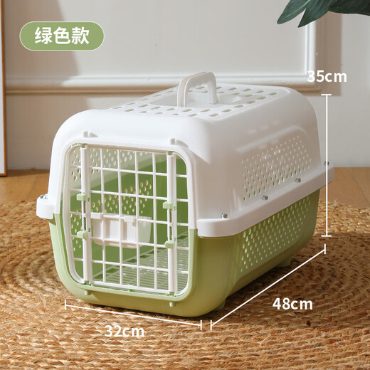 跨境航空箱猫咪狗狗车载笼便携外出狗笼太空箱托运箱宠物箱批发 高级灰(底板+挂碗) 宠物航空箱