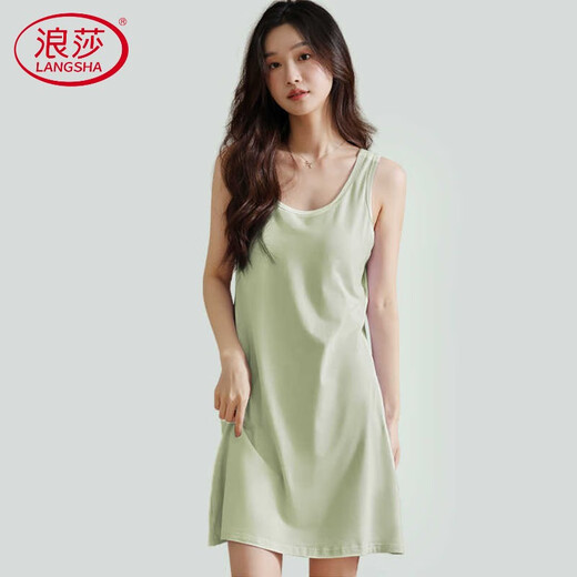 Langsha High-End-Heimkleidung mit Brustpads Pyjamas für Frauenweste kurzer Rock mit Beulen und Flecken für den Schlafsaal von Mädchen atmungsaktivem dünnem Sommer rosa Weste 11976 m (geeignet für 80-100 Jin [Jin gleich 0,5 kg] B] b