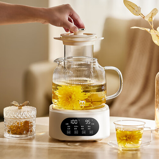 JMEY H7 all-glass health pot, smart thermostatic kettle, teapot, kettle, floral teapot, milk regulator, smart health pot H7 tea leakage model - 1.2L all glass