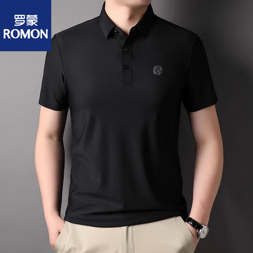 Lomon Light Luxus High-End-Kurzärärmel-T-Shirt Herreneis Seide Neue Sommer-Revers Maulbeer-Seiden lässige dünne Polo-Hemd Himmelblau 1 Eyy 1421 M 165