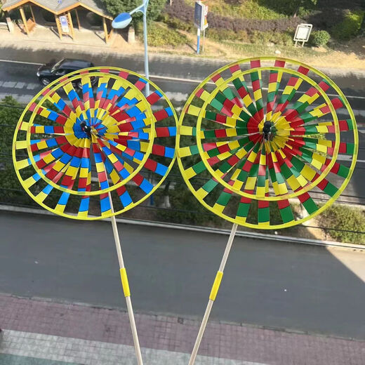 Bunte traditionelle zweischichtige alte Peking Windmühle Kinderspielzeug im Freien Dekoration Aktivität Requisiten Scenic Spot Street Stände, kleine einschichtige alte Peking Windmühle zehn