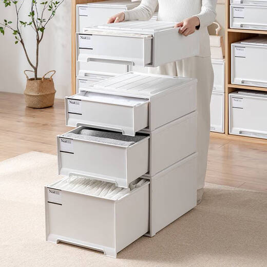 Yonghuan Stream Cabinet Drawer Garderobe Aufbewahrungsbox Aufbewahrungsbox Aufbewahrungsschrank Schubladenschrank Aufbewahrungsschrank 45-3523 Tiefe 45*Breite 35*Hoch 23 cm weißer einpack rein weißer Schublade verdickter Exportmodell