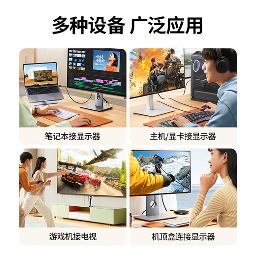 绿联HDMI转DVI连接线4K60Hz 高清线双向互转笔记本电脑投影仪显示器视频转换线 HD106 1.5米 11150