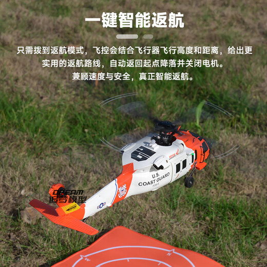 帝蓝尼（DILANNI）帝蓝尼直升飞机模型黑鹰羽翔F09-S遥控机仿真武装航模GPS定位像真 全套到手飞加58G摄像头[红白]左 飞机