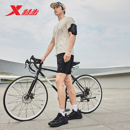 Xtep Qingyue FW men's running shoes sports shoes winter new mesh breathable lightweight shock-absorbing men's casual running shoes black