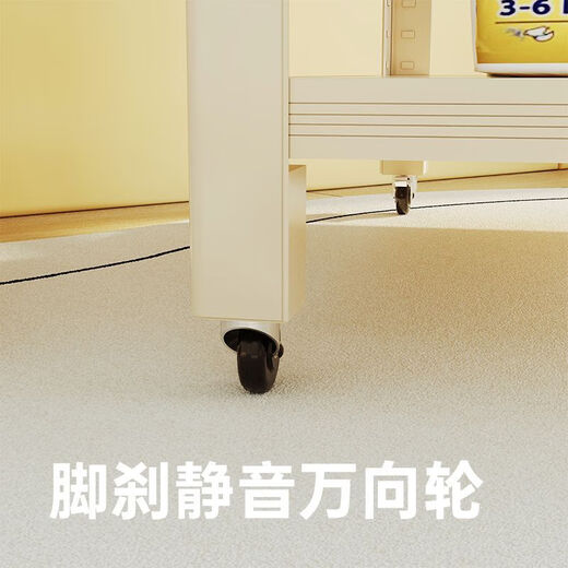 He Jiangong diaper table with guardrail crib steel storage rack with fence movable care table milk powder diapers multi-function cream color [buy fence contact customer service] Gift universal wheel / length 900 / width 500 / height 1050 /