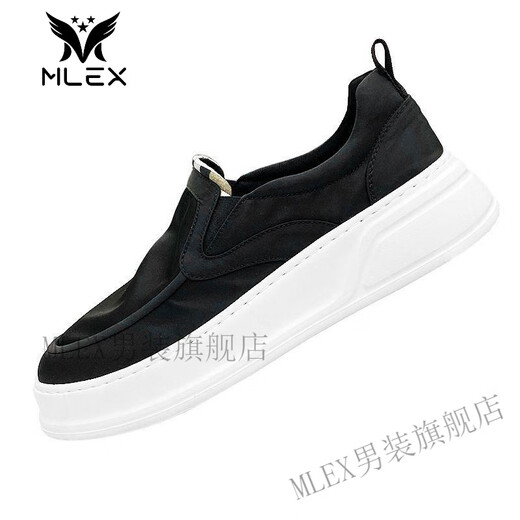 MLEX义薄云天男鞋夏季新款男士一脚蹬软底潮流板鞋时尚百搭运动休闲鞋 黑色【1105】 39