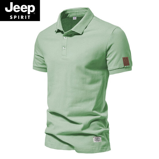 Jeep Spirit American Retro Perlenboden Baumwollmänner Polo. Shirt Solid Color Casual Business Commuter Kurzärärmelte T-Shirt Sommer halbärmelig versteckt (aq new 691) l l (120-140jin [Jin ist gleich 0,5 kg])