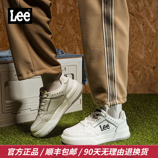 Lee男鞋设计感增高休闲鞋男士时尚经典板鞋厚底运动鞋百搭鞋子男潮鞋 白色 L243UB687 43 【偏大/请拍小一码】