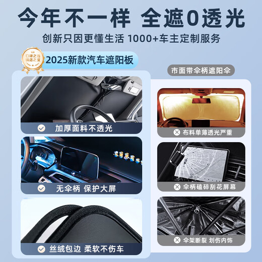 Xinmengsi BYD Hiace 06EV car sun protection and heat insulation sunshade board curtain front windshield cover dmi supplies new double-layer titanium silver upgraded model Hiace 06EV