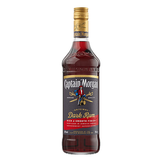摩根船长（Captain Morgan）名企严选 摩根船长黑牙买加朗姆酒 摩根黑标黑朗姆洋酒 700mL 1瓶