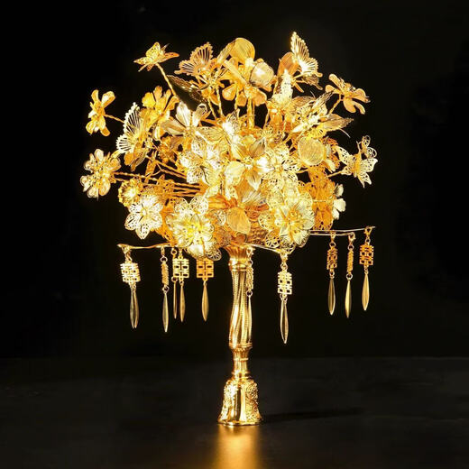 Cup Horse Chinese Style Bride tenant des fleurs avec un meilleur cadeau de mariage Golden Mariage DIY MARIAGE XIUHE BOX-CADEAU HIGH de gamme Fuyao (sac de matériau - n'a pas besoin de le faire vous-même)