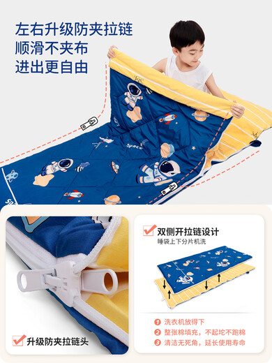 Sleeping bag for children taking naps, primary school students taking lunch breaks, outdoor camping, moisture-proof and thickening for middle and large children 65*180cm Purple Night Rabbit Summer Style 2028 1.9Jin Jin equals 0.5kg