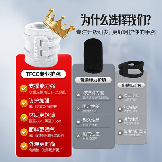 NAILEKESI N tfcc wrist joint sprain wrist strain tenosynovitis sports fitness medical men's and women's badminton protective gear