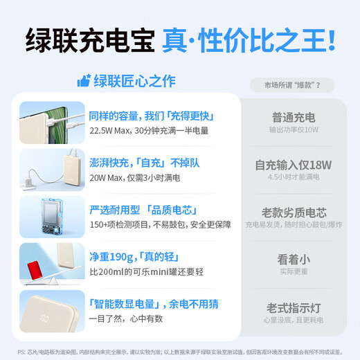 Green Alliance [3C certified to be on the plane] iPhone 17 power bank 10000 mAh 22.5W fast charging portable large capacity mobile power supply suitable for Apple, Xiaomi, Huawei