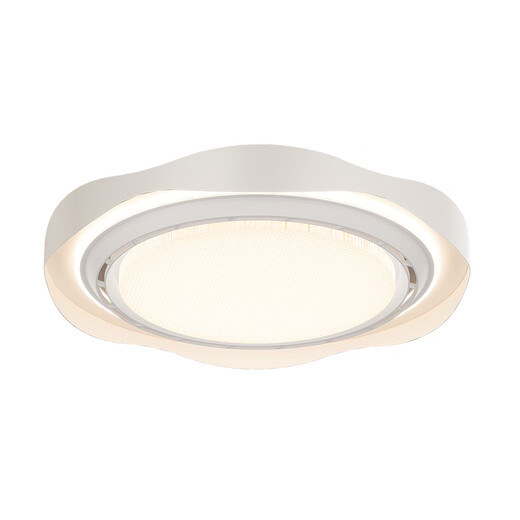Daguanyuan (DGY) leafless fan light bedroom light simple modern invisible restaurant light smart silent fan integrated ceiling light O698 50cm matte white cat + offline voice 48W full spectrum [leafless fan]