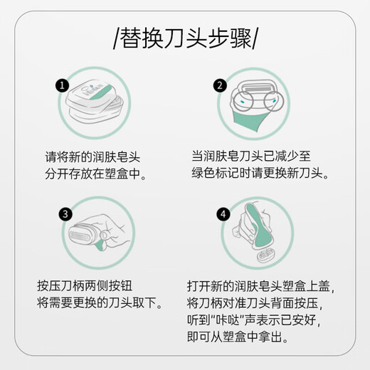 Schick Large Soap Head Sensitive Skin Hair Removal Knife Replacement Heads 2 Pack, No Handle, Contains Aloe Vera Extract