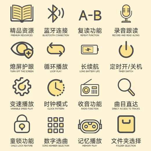 Meiyunsheng Genius Zhiyin Mo er English Early Education Primary and Secondary English Listening Learning Machine Écoute et lecture du joueur de la lecture Childre