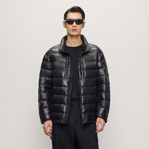 Govan Black Gold Gänsedaunenjacke Small Black Gold 5.0 Stehkragen Vielseitig 2025 Neue Herren-Kurzjacke Schwarz L