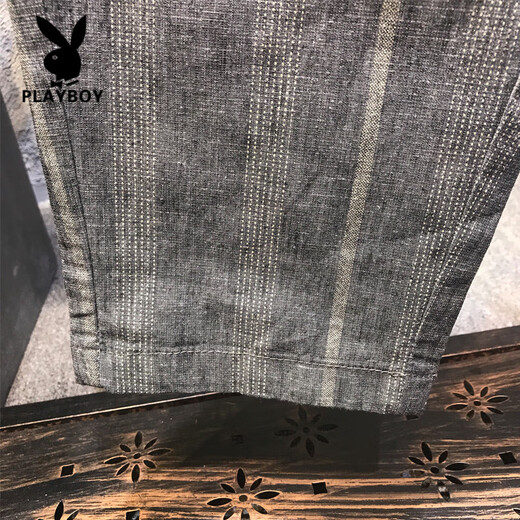 Playboy (Playboy) 2025 Nouvelle marque tendance pantalon décontracté rayé pour hommes Summer mince pantalon récolté harlan