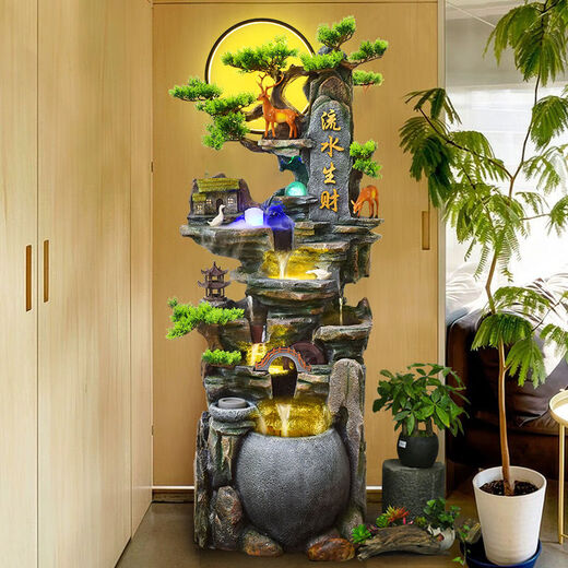 Ihre Sekretärin groß angelegte Landung Rockery Fließende Wasserbrunnen Ornamente eröffnen Geschenk Wohnzimmer Reichtum Feng Shui Wheel Hochbergzirkulation Wasserdekoration 9923 Kleine Trompetenhöhe 108 cm