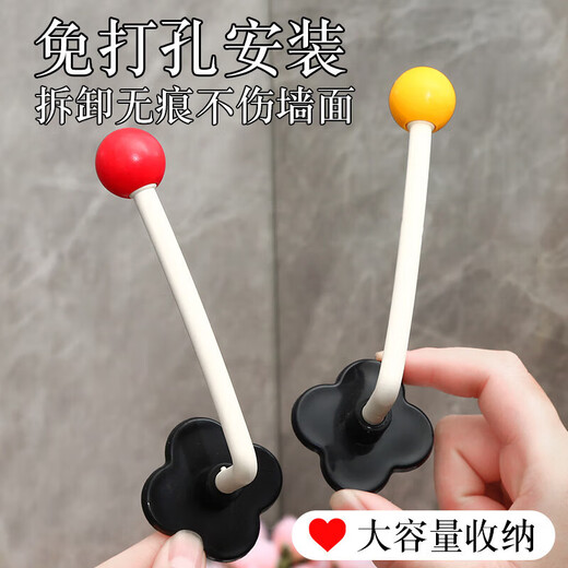 Garenbe bathroom hair tie storage wall hanging hair rope hair rope rubber band hair hoop headband hook hair accessories grab clip hair clip wall rack dopamine hair tie hook 5 random colors