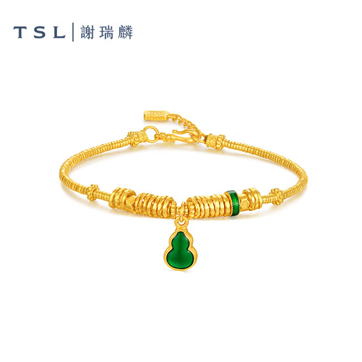 
Xie Ruilin (TSL) Guochao Fulu series gourd gold bracelet ancient method foot gold craft handicraft XQ738 pricing category (working fee is about 5,680 yuan) 13.3g