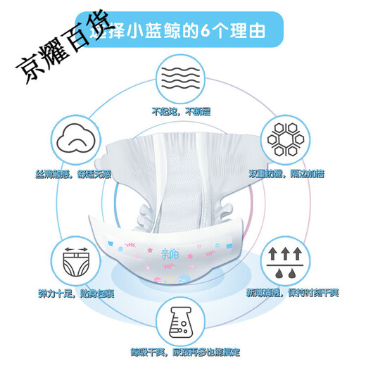 亲阳吸吸小蓝鲸纸尿裤小内裤婴儿拉拉裤尿不湿 纸尿裤S15片*3包 纸尿裤S15片*3包