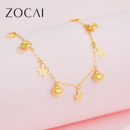 Zokai yellow 18K gold necklace romantic simple versatile birthday gift for female star C05027