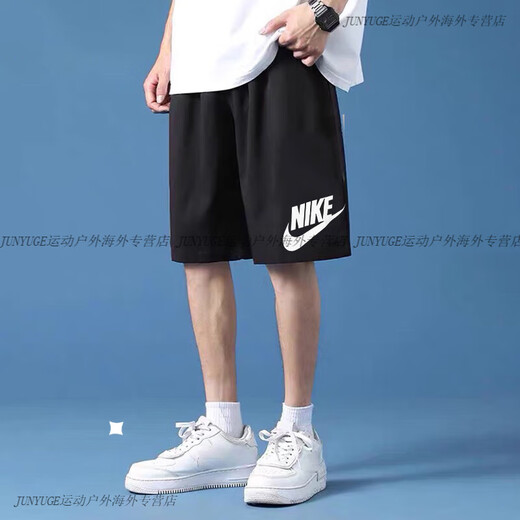 耐克（NIKE）大勾短裤男裤2025夏季新款宽松运动休闲大码训练五分裤DX0503 DV9858-010 S 推荐100-120斤