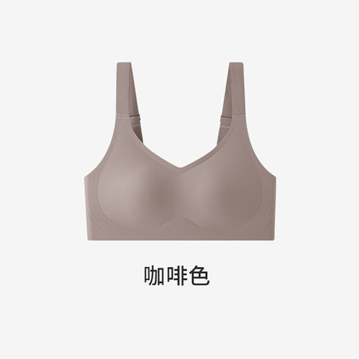 DILUNFEI无痕内衣女士夏季薄款大胸显小聚拢上托防下垂新款无钢圈运动文胸 锈红色 3XL
