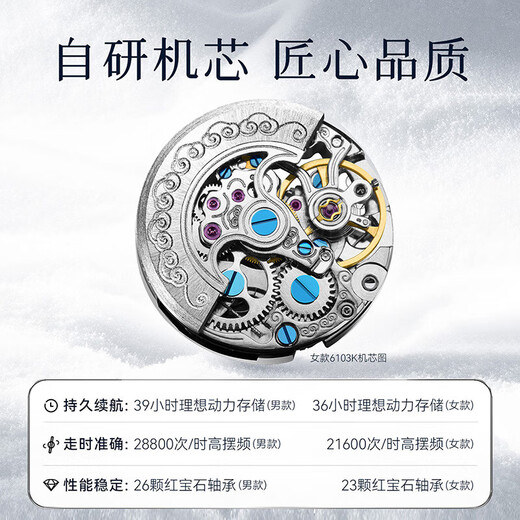 海鸥（SEAGULL）海鸥手表男士自动机械雪松经典商务防水腕表男士礼物6182 雪松雪白对表-6182