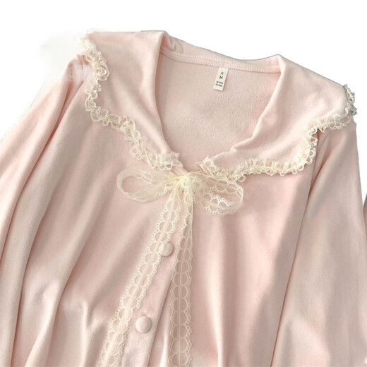 ZIPJBX风长袖长裤睡衣女秋冬季德绒加厚保暖感家居服两件套 9920-浅粉色套装 【款】 M